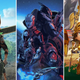 A split image shows art from Biomutant, Mass Effect Legendary Edition, and DKO: Divine Knockout.
